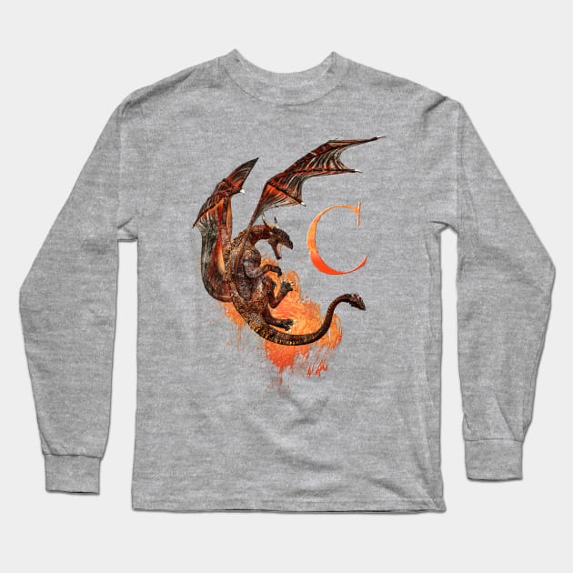 Drachen Buchstabe C Long Sleeve T-Shirt by AndreaTiettje